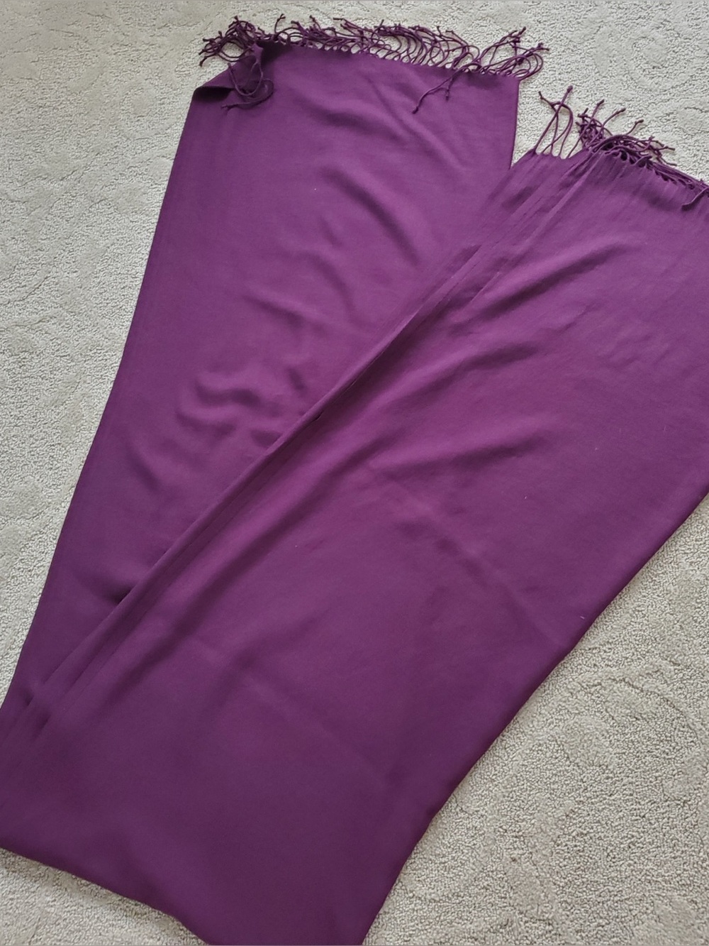 Purple Women's Fringe Wrap Scarf